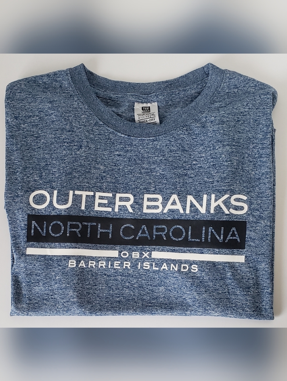 Outer Banks North Carolina Short Sleeve Heather Blue Graphic Tee Men's Size XL